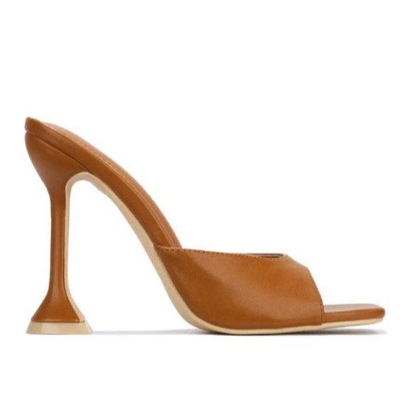 Cape Robbin Tan Open Toe Square Heel Size 8 - Picture 2 of 12